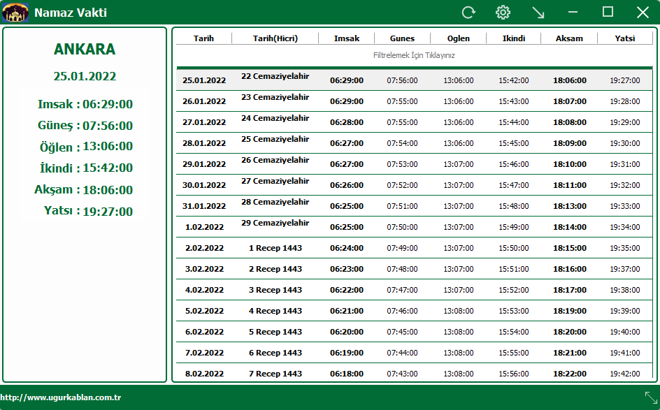 UK Namaz Vakti Uğur KABLAN